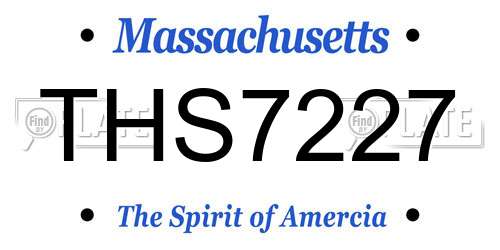 THS7227 Massachusetts License Plate