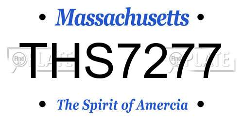 THS7277 Massachusetts License Plate