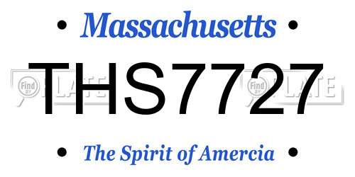 THS7727 Massachusetts License Plate