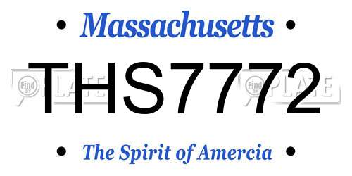 THS7772 Massachusetts License Plate