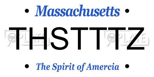 THSTTTZ Massachusetts License Plate