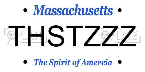 THSTZZZ Massachusetts License Plate