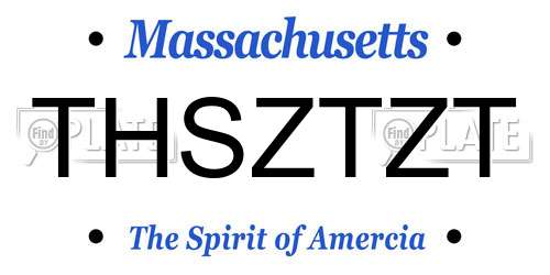 THSZTZT Massachusetts License Plate