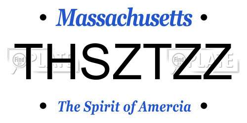 THSZTZZ Massachusetts License Plate