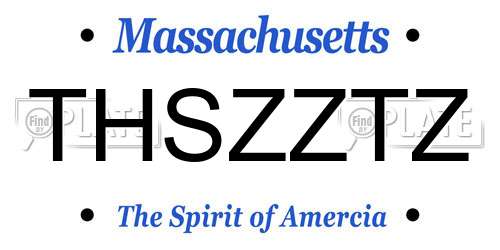 THSZZTZ Massachusetts License Plate