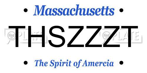 THSZZZT Massachusetts License Plate