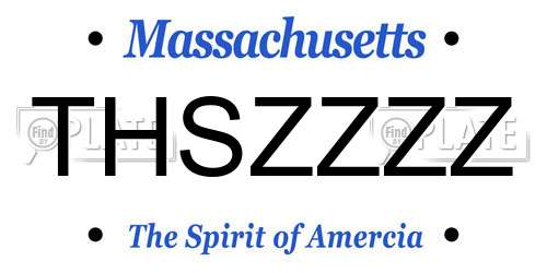 THSZZZZ Massachusetts License Plate