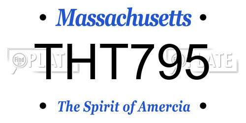 THT795 Massachusetts License Plate