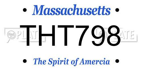 THT798 Massachusetts License Plate