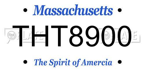 THT8900 Massachusetts License Plate