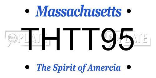 THTT95 Massachusetts License Plate