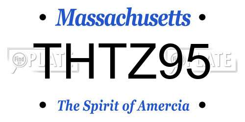 THTZ95 Massachusetts License Plate