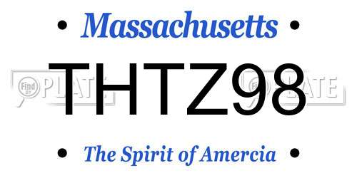 THTZ98 Massachusetts License Plate