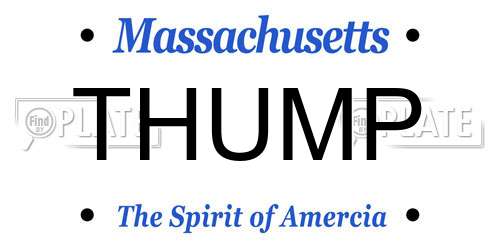 THUMP Massachusetts License Plate