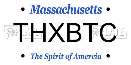 THXBTC Massachusetts License Plate