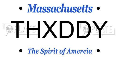 THXDDY Massachusetts License Plate