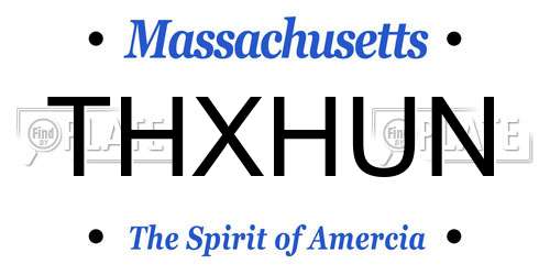 THXHUN Massachusetts License Plate