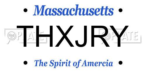 THXJRY Massachusetts License Plate