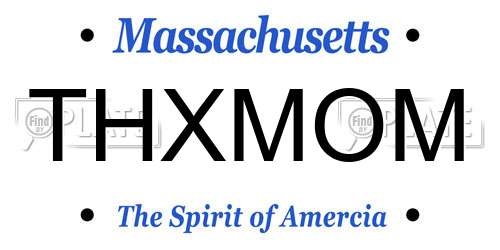 THXMOM Massachusetts License Plate