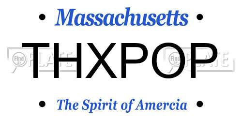 THXPOP Massachusetts License Plate