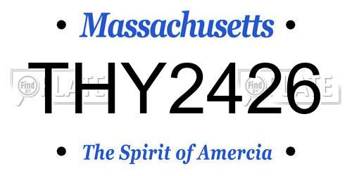 THY2426 Massachusetts License Plate