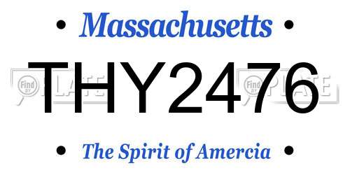 THY2476 Massachusetts License Plate