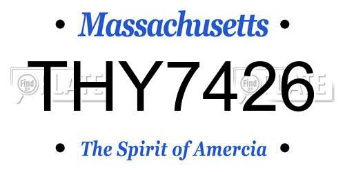 THY7426 Massachusetts License Plate