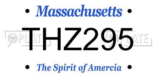 THZ295 Massachusetts License Plate