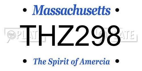 THZ298 Massachusetts License Plate