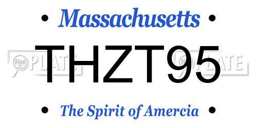 THZT95 Massachusetts License Plate