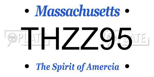 THZZ95 Massachusetts License Plate