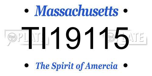 TI19115 Massachusetts License Plate