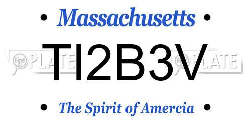 TI2B3V Massachusetts License Plate
