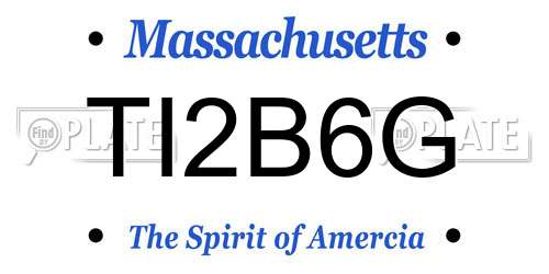 TI2B6G Massachusetts License Plate