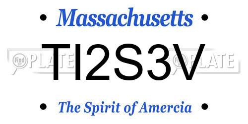 TI2S3V Massachusetts License Plate