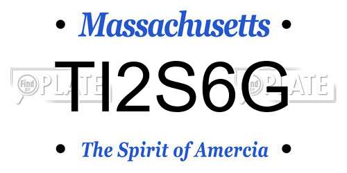 TI2S6G Massachusetts License Plate