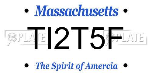TI2T5F Massachusetts License Plate