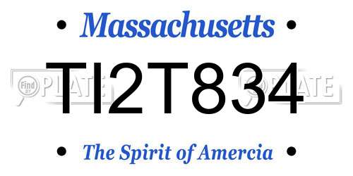 TI2T834 Massachusetts License Plate