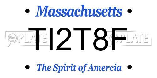 TI2T8F Massachusetts License Plate