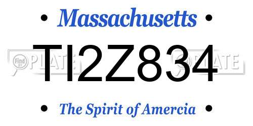 TI2Z834 Massachusetts License Plate