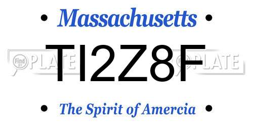TI2Z8F Massachusetts License Plate