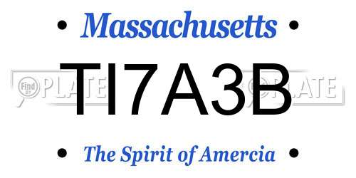 TI7A3B Massachusetts License Plate