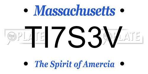 TI7S3V Massachusetts License Plate