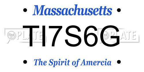 TI7S6G Massachusetts License Plate