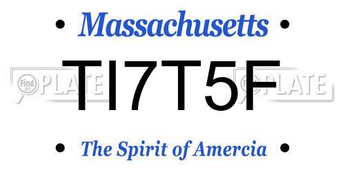 TI7T5F Massachusetts License Plate