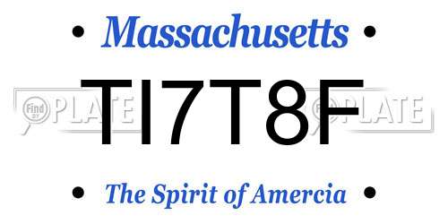 TI7T8F Massachusetts License Plate