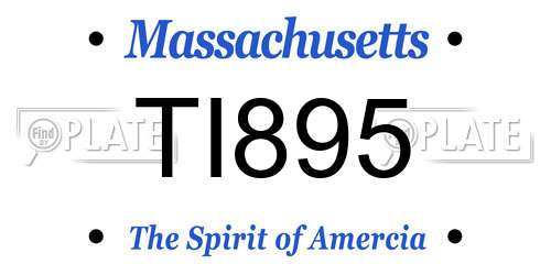 TI895 Massachusetts License Plate