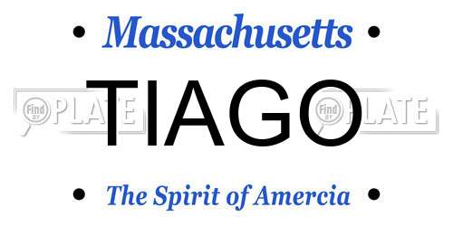 TIAGO Massachusetts License Plate