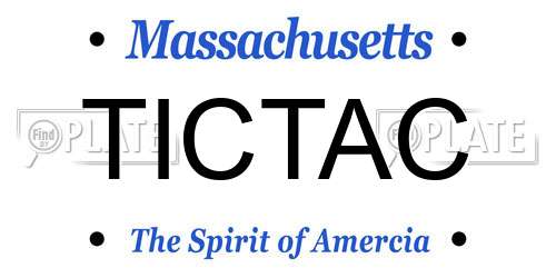 TICTAC Massachusetts License Plate
