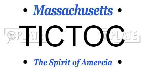 TICTOC Massachusetts License Plate